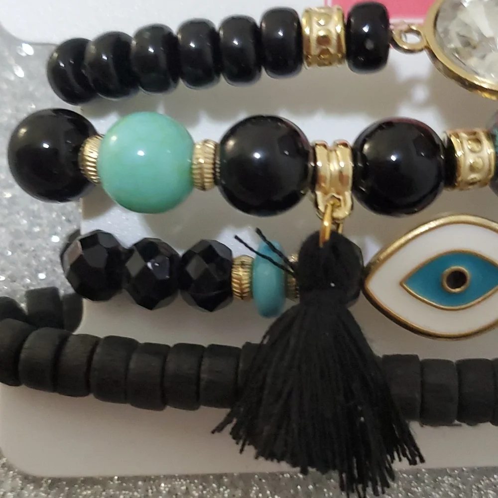Beya 4pcs Evil Eyes Black bracelet